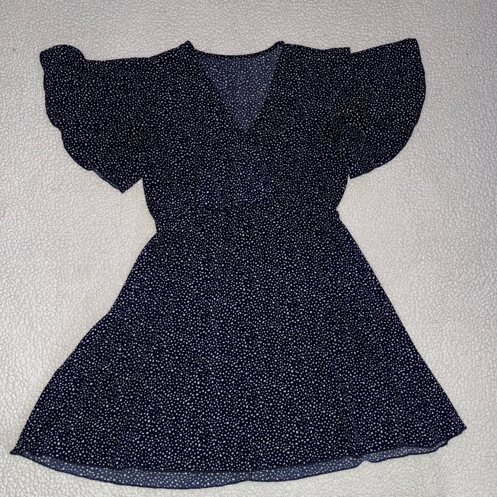 Blue polka dot dress